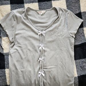 Rampage Gray Ribbed Knit Top